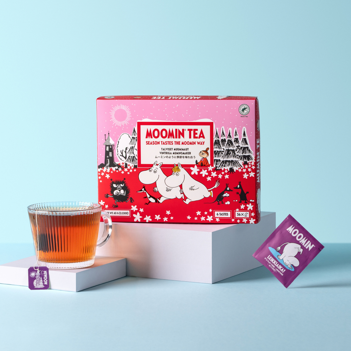 Inside the pack - Seasons Tastes the Moomin Way - tesortiment tea contents and materials