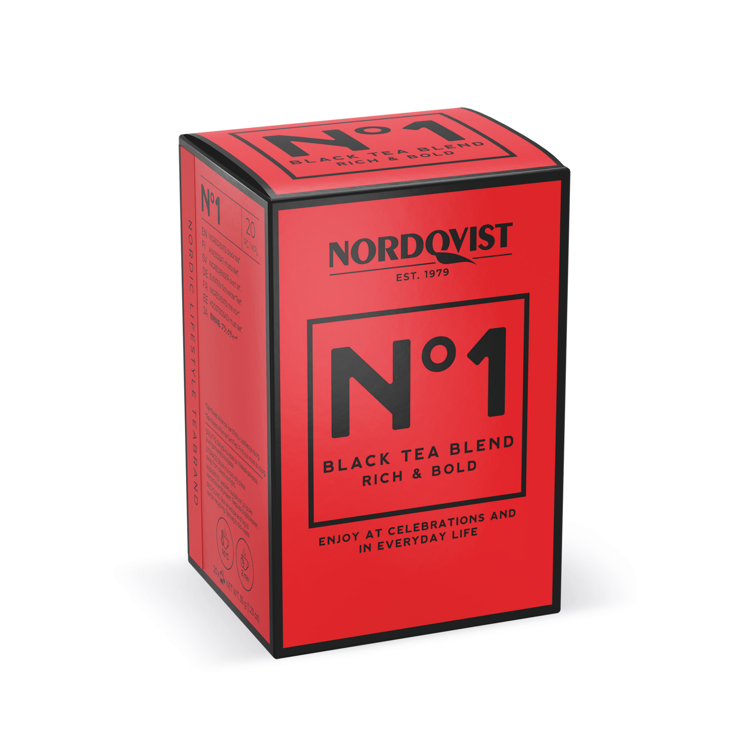 Styled gift-ready presentation of Blend No 1 - Black tea 20-pack